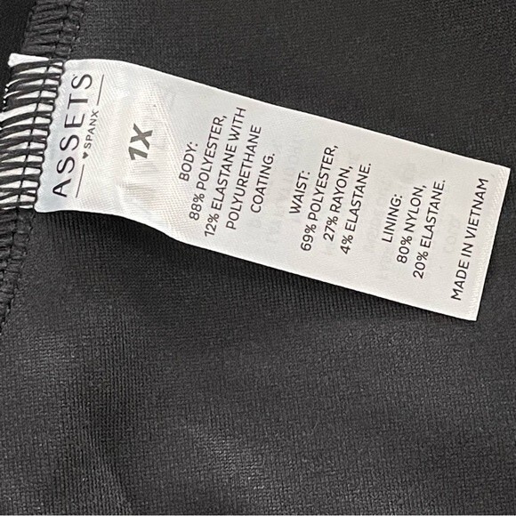 Spanx Assets All Over Faux Leather Leggings Black High Rise Pants Size 1X - Picture 4 of 6